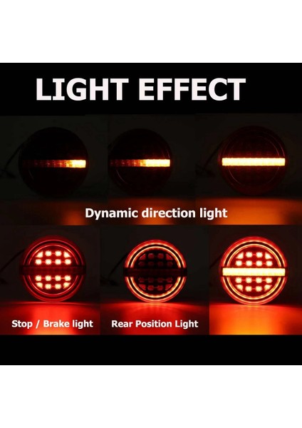 2 Adet 5.3 Inç Yuvarlak LED Kamyon Römork Işığı Arka Işık Fren Drl Akış Dönüş Sinyal Lambası Araba Gemiler Van Tekne Karavan Kamyonet (Yurt Dışından) modelleri