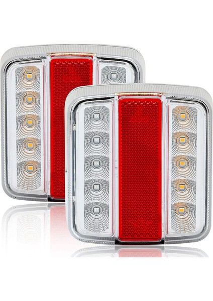 LED Römork Arka Işık Seti, 12V 14 LED Işaret Kamyonu Su Geçirmez Lambalar Fren Lambası Karavan Traktör Van 2 Adet (Yurt Dışından)