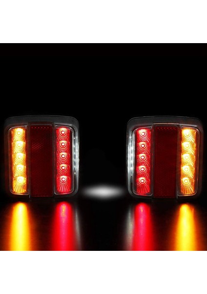 LED Römork Arka Işık Seti, 12V 14 LED Işaret Kamyonu Su Geçirmez Lambalar Fren Lambası Karavan Traktör Van 2 Adet (Yurt Dışından)