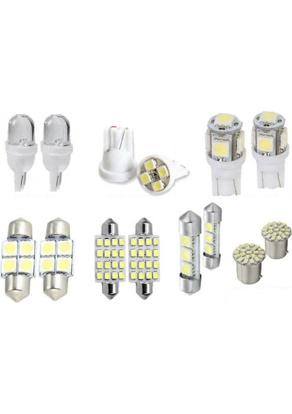 T10 36MM Harita Dome Plaka Işıkları Beyaz Için 14 Adet LED Iç Paket Kiti (Yurt Dışından)