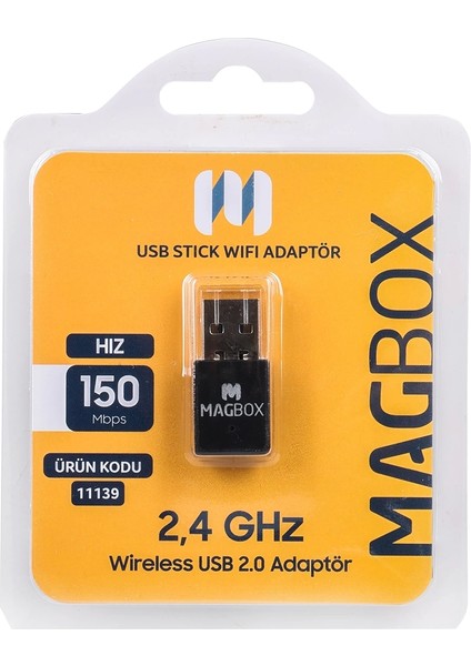 Magbox USB Stıck Mini 802.11N Wifi 7601 Chıpset 2.4ghz 150 Mbps Ip Uydu Alıcıları Ile Uyumlu (4172) modelleri