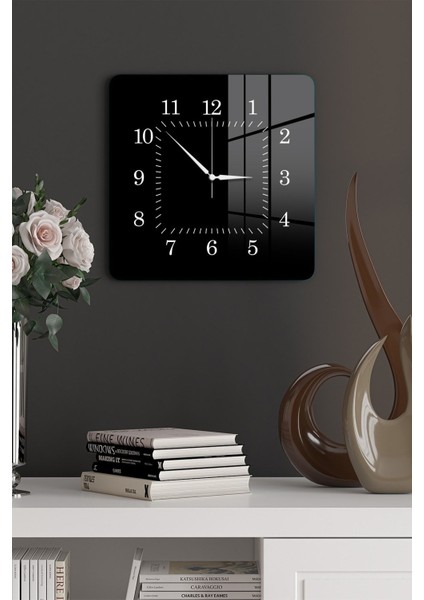 Cam Duvar Saati Kare 1016 30 x 30 cm