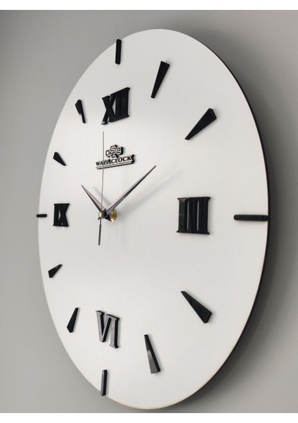 Özel Dekoratif Roma Rakamlı Aynalı Duvar Saati Beyaz & Siyah Sessiz Mekanizma 37X37CM modelleri