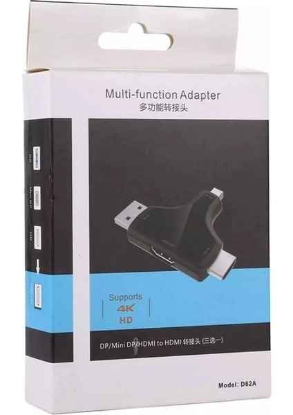 Mını Dp+Dp+Hdmı To Hdmı 4K Çevirici