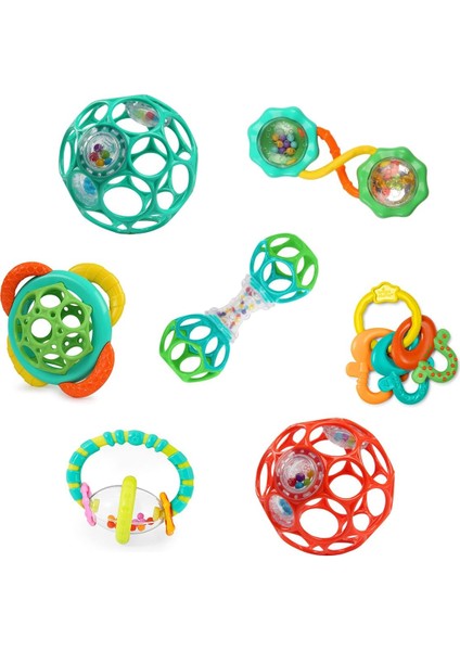 Starts Emzikler ve Çalkalayıcılar 7 Parça Hediye Seti - Bpa Içermeyen Bebek Çıngırakları, Diş Kaşıyıcılar ve Bebek Arabası Oyuncakları, Unisex, Yenidoğan +