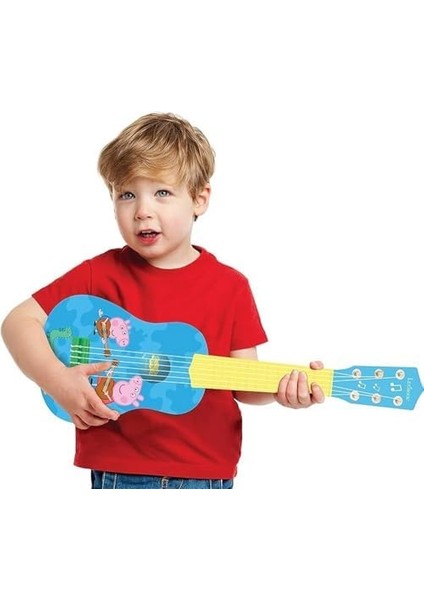 Peppa Pig, Çocuklar Için Ilk Gitarım, 6 Naylon Tel, 21'' Uzunluk, Kılavuz Dahil, Mavi/sarı, K200MI