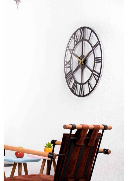 Roma Rakamlı Metal Siyah Duvar Saati 1,5 mm Kalınlık 41X41 cm fiyatları