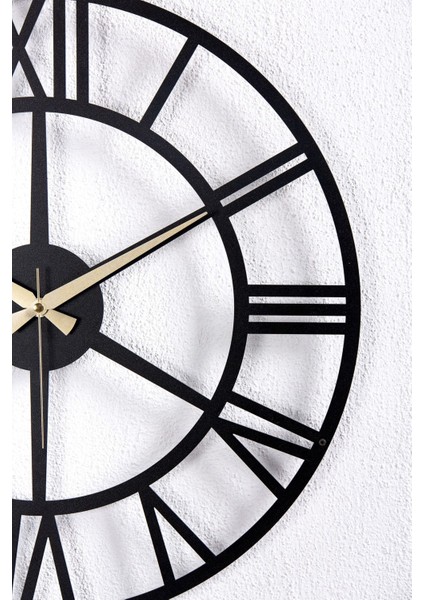 Roma Rakamlı Metal Siyah Duvar Saati 1,5 mm Kalınlık 41X41 cm indirimleri