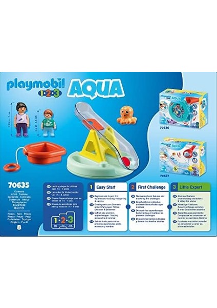 1.2.3 Aqua 70635 Su Kaydırağı ile Banyo Adası, Yeni Yürümeye Başlayan Çocuklar Için Yüzen Küvet Oyuncak, 1.5 Ila 4 Yaş Arası Çocuklar Için Ilk Oyuncak