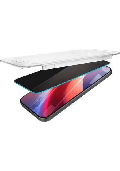 Airglass Privacy Apple iPhone 16 Plus Ile Uyumlu Uygulama Aparatlı Hayalet Cam Ekran Koruyucu 2 Adet