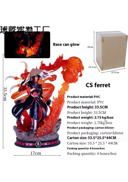 Naruto Uchiha Weasel El Kuklası Model Süsler Yanabilir Heykel Hediye (Yurt Dışından)
