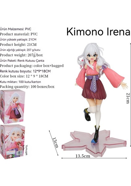 21 cm Güzel Kız Kimono Lena Ayakta El Modeli (Yurt Dışından)