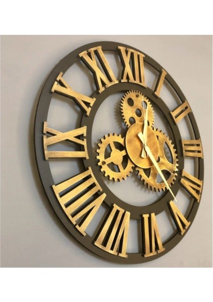 Duvar Saati Ahşap Antik Gold Roma 3050 Ça Altın Siyah modelleri