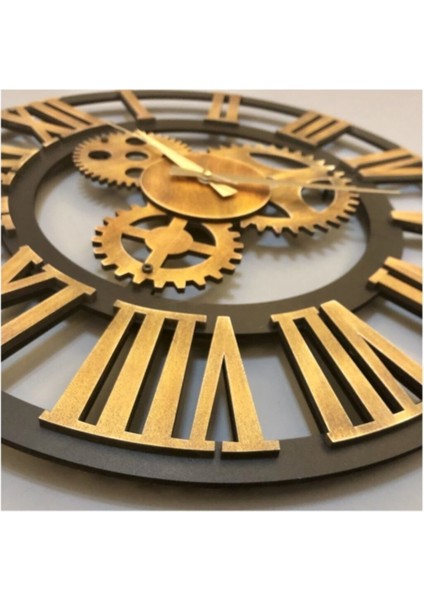 Duvar Saati Ahşap Antik Gold Roma 3050 Ça Altın Siyah fırsatları