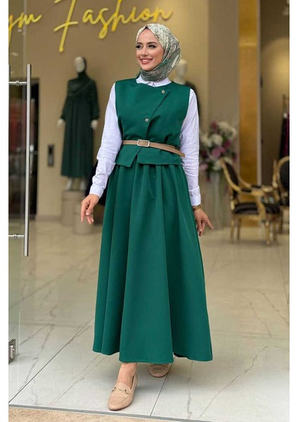 Etek ve Yelek Ikili Takım 6035 Zümrüt