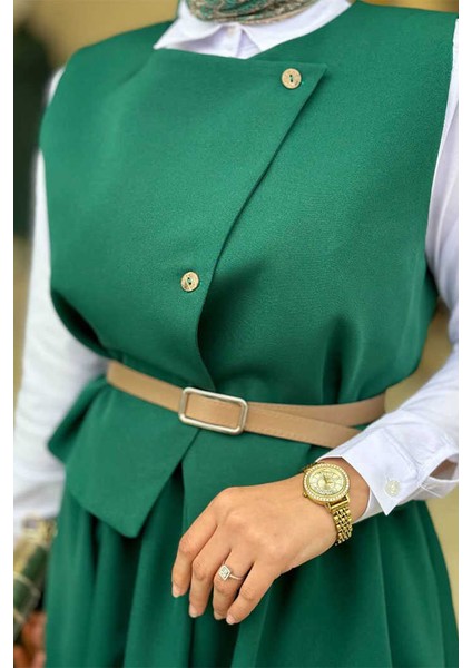 Etek ve Yelek Ikili Takım 6035 Zümrüt fırsatları