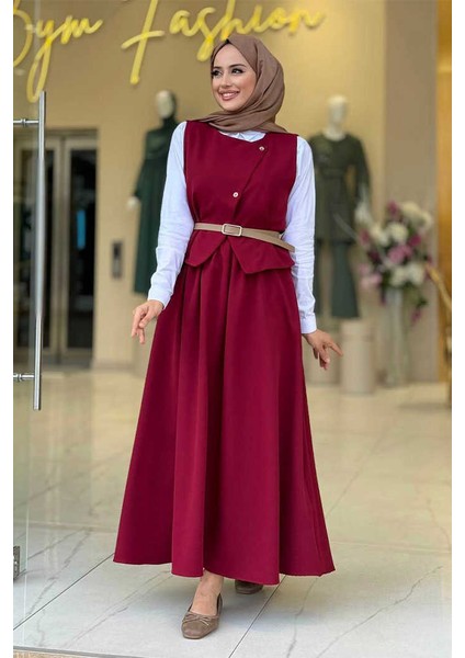 Etek ve Yelek Ikili Takım 6035 Bordo