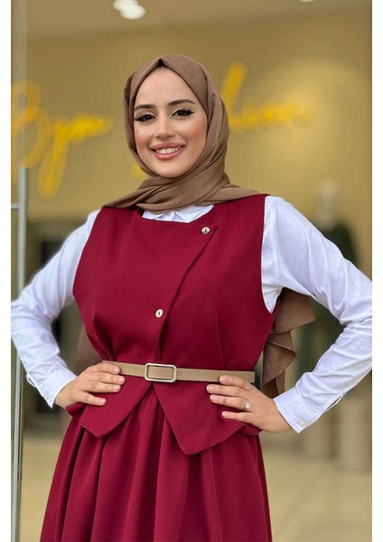 Etek ve Yelek Ikili Takım 6035 Bordo fırsatları
