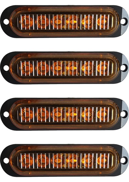 Adet 6led LED Işık Başlığı Acil Durum Işaret Tehlike Uyarı Işığı Flaş Dikkat Strobe Işık Çubuğu Araba Kamyon 12-24V Turuncu (Yurt Dışından)