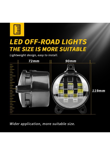3.5 Inç LED Far Yuvarlak LED Sis Farı Sürüş Işık Lada Aksesuarları Çifti Için Sinyal Işığı Açın (Yurt Dışından) indirimleri