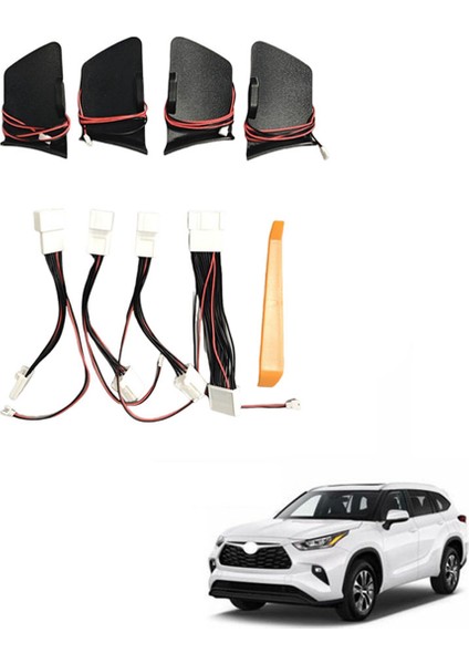 Toyota Highlander 2015-2020 Kapı Kasesi Kol Dayanağı Atmosfer Işığı LED Mavi Dekorasyon Lambası Kapı Kolu Kasesi Çerçeve Işığı (Yurt Dışından)