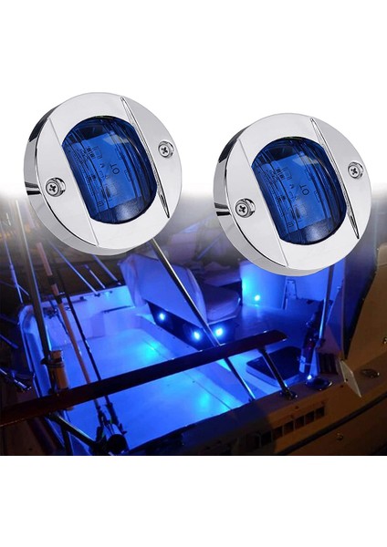 2x DC12V Yuvarlak Deniz Teknesi LED Nezaket Işıkları Kabin Güverte Kıç 6 LED Yan Işaret Işığınavigasyon Işığı Mavi (Yurt Dışından) indirimleri