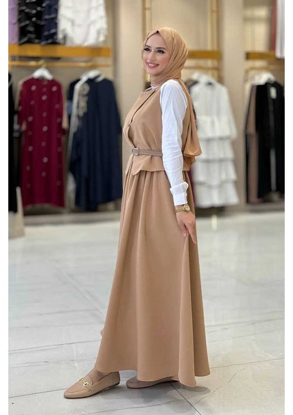 Etek ve Yelek Ikili Takım 6035 Vizon modelleri