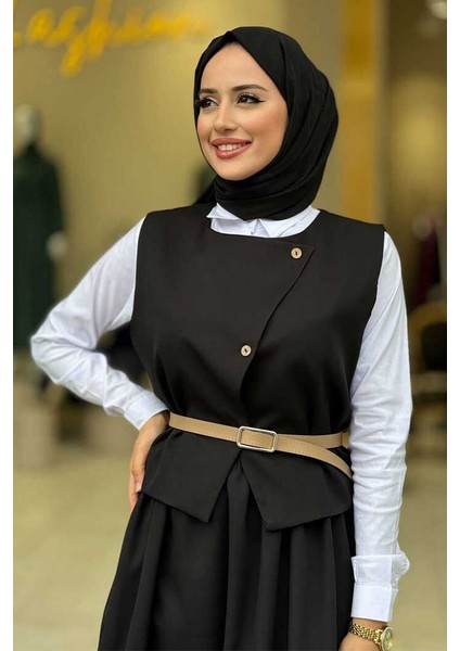 Etek ve Yelek Ikili Takım 6035 Siyah fırsatları