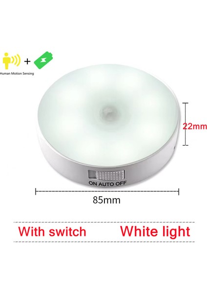 8led'li LED Insan Vücudu Indüksiyon Gece Lambası USB Şarjlı Akıllı Sensör Lambası Başucu Yatak Odası Ev Koridor Aydınlatma Mini Duvar Lambası (Yurt Dışından)