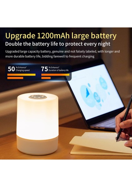 Dokunmatik Gece Lambası USB LED Lamba Uzaktan Kumanda Anahtarı Üç Renkli Işıklar Yatak Odası Taşınabilir Masa Başucu Gece Lambası (Yurt Dışından)