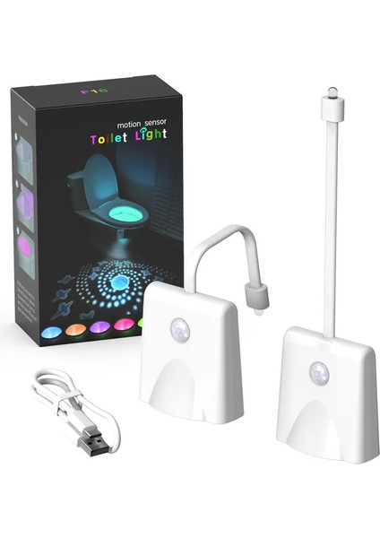 Tuvalet Gece Lambası Hareket Sensörlü Işık Tuvalet LED Işık 7 Renkli LED Gece Lambası Banyo Tuvalet Dekorasyonu Için (Yurt Dışından)