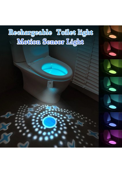 Tuvalet Gece Lambası Hareket Sensörlü Işık Tuvalet LED Işık 7 Renkli LED Gece Lambası Banyo Tuvalet Dekorasyonu Için (Yurt Dışından)
