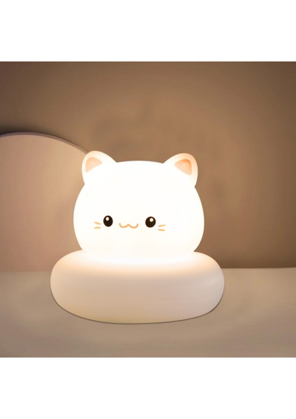 Çocuk Yatak Odası Için LED Gece Lambaları Sevimli Hayvan Domuz Tavşan Lamba Dokunmatik Sensör Kısılabilir Çocuk Tatil Hediye USB (Yurt Dışından)