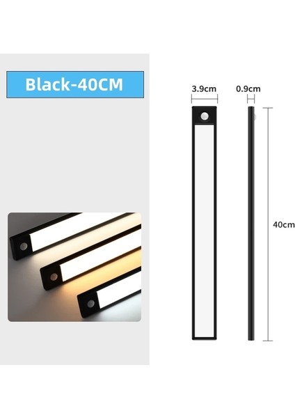 LED Gece Lambası 20/30/40/60CM Hareket Sensörü Kablosuz USB Dolap Gece Lambası Gardırop Lambası Mutfak Dolabı Yatak Odası Gardırop (Yurt Dışından)