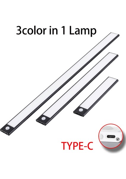 LED Gece Lambası 20/30/40/60CM Hareket Sensörü Kablosuz USB Dolap Gece Lambası Gardırop Lambası Mutfak Dolabı Yatak Odası Gardırop (Yurt Dışından)