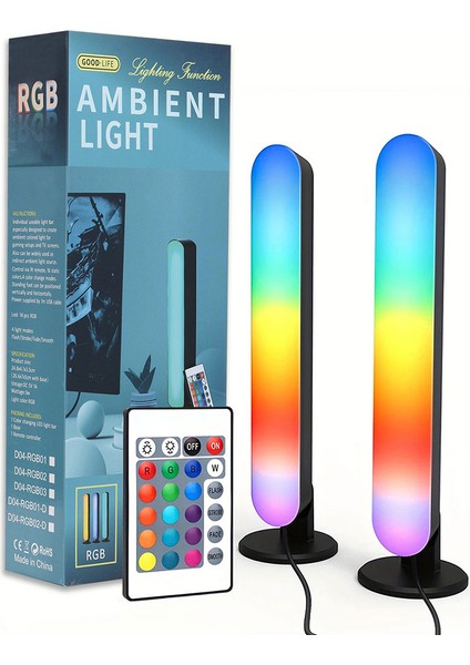 1/2 Paket Akıllı LED Şerit Işıkları Uzaktan Kumandalı Oda Oyun Tv ve Parti Dekorasyonu Müzikle Senkronize Rgb Masa Lambası (Yurt Dışından)