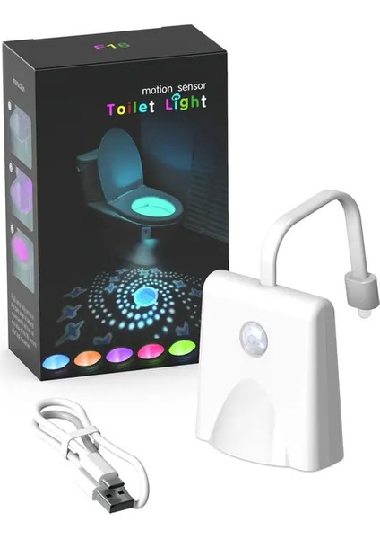 Tuvalet Gece Lambası Hareket Sensörlü Işık Tuvalet LED Işık 7 Renkli LED Gece Lambası Banyo Tuvalet Dekorasyonu Için (Yurt Dışından)