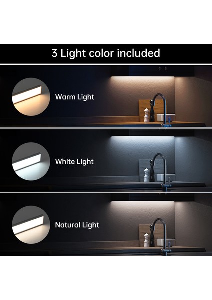 LED Gece Lambası Hareket Sensörü Kablosuz USB Dolap Gece Lambası Gardırop Lambası Mutfak Dolabı Yatak Odası Gardırop 20/30/40/60CM (Yurt Dışından)