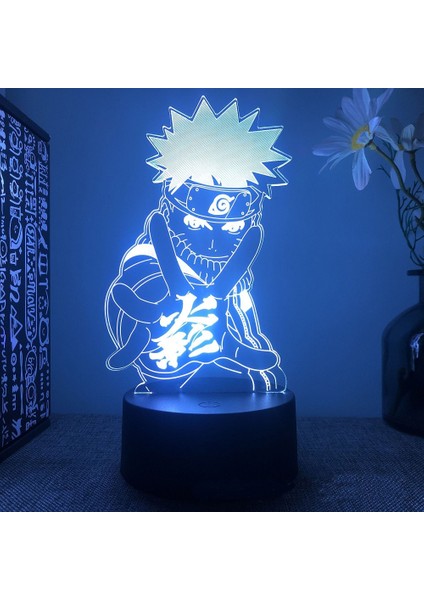 Anime Naruto Uzumaki LED Gece Lambası Oyuncaklar Akatsuki Kakashi Hatake Çocuk Yatak Odası Gece Lambası Itachi Uchiha 3D 7/16 Renk Lamba Dekor (Yurt Dışından)