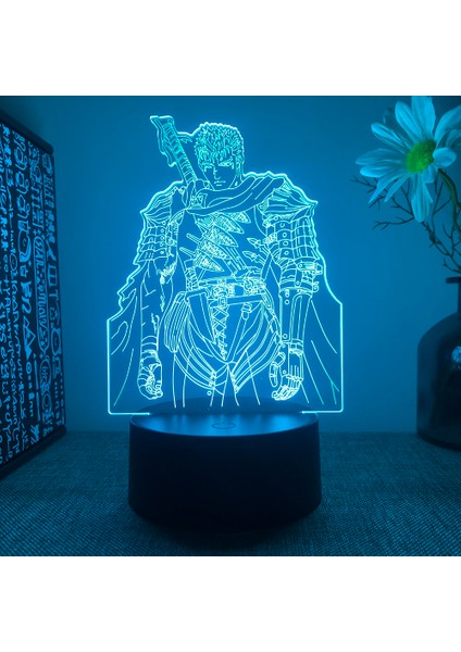 Anime LED Işık Berserk Guts Figürü Yatak Odası Dekoratif Gece Lambası Doğum Günü Hediyesi Çocuk Odası 3D Masa Lambası Manga Berserk (Yurt Dışından) fiyatları