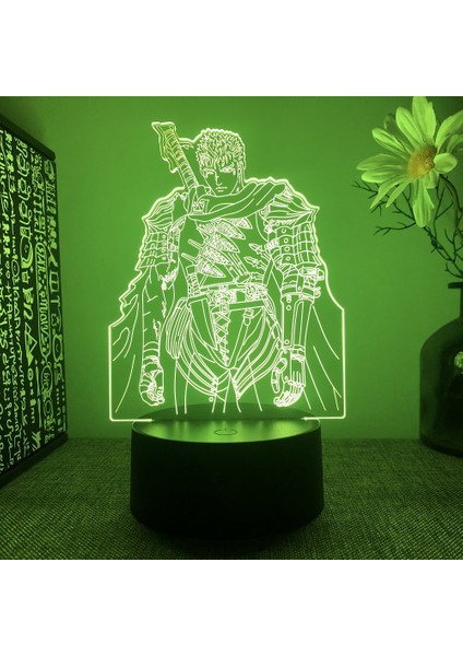 Anime LED Işık Berserk Guts Figürü Yatak Odası Dekoratif Gece Lambası Doğum Günü Hediyesi Çocuk Odası 3D Masa Lambası Manga Berserk (Yurt Dışından) modelleri