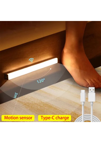 Gece Lambası Hareket Sensörlü Işık Kablosuz LED Tip-C Lamba Dolap Gardırop Lambası Merdiven Arka Aydınlatma Mutfak LED (Yurt Dışından) fiyatları