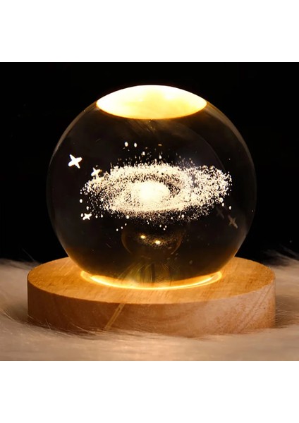 3D Kristal Işıklar Lamba Parlayan Gezegensel Galaksi Gece Lambası Kristal Küre Gece Işıkları Başucu Lambası Ev Dekoru Noel Hediyesi (Yurt Dışından)