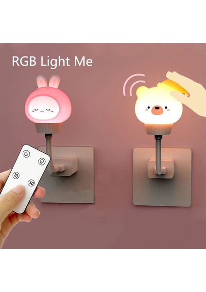 USB Karikatür Sevimli Gece Lambası Uzaktan Kumandalı Bebekler Yatak Odası Dekoratif Beslenme Lambası Başucu Sehpası Lambası Çocuklar Için Noel Hediyeleri (Yurt Dışından)