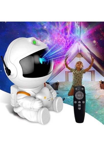 Galaxy Star Prctor LED Gece Lambası Yıldızlı Gökyüzü Astronot Projektör Lambası Dekorasyon Yatak Odası Ev Dekoratif (Yurt Dışından)