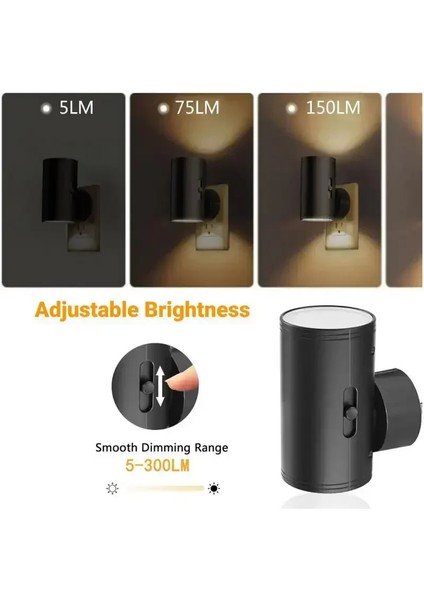 LED Gece Lambası Tak-Çalıştır Alacakaranlıktan Şafağa Sensör Ayarlanabilir Parlaklık Kısılabilir Gece Lambaları Mutfak Koridor Yatak Odası Merdivenler Için (Yurt Dışından)