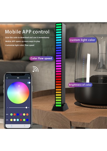 Rgb Lamba LED Şerit Işıklar Alıcı Işık Ses Kontrol Lambası Ortam Işığı Akıllı App Kontrolü Müzik Ritmi Oyun Masaüstü Işığı Için (Yurt Dışından) fiyatları