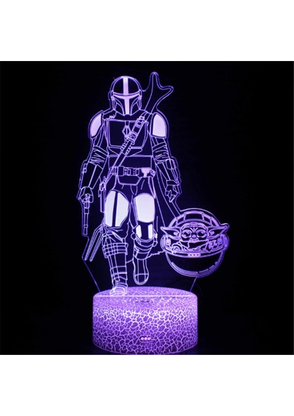 Anime Yoda Bebek 3D Lamba LED Illüzyon Gece Lambası Renk Değiştiren Lampara Çocuklar Için Yatak Odası Dekor Gece Lambası Manga Groot Masa Lambası (Yurt Dışından)