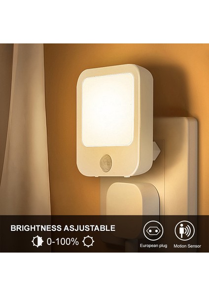 Gece Lambası Hareket Sensörü LED Işıklı Ab Fişli Lambalar Çocuk Gece Lambası Yatak Odası Başucu Masası Için Kablosuz Gece Lambası (Yurt Dışından) fiyatları