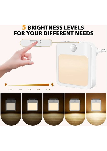 Gece Lambası Hareket Sensörü LED Işıklı Ab Fişli Lambalar Çocuk Gece Lambası Yatak Odası Başucu Masası Için Kablosuz Gece Lambası (Yurt Dışından) fırsatları